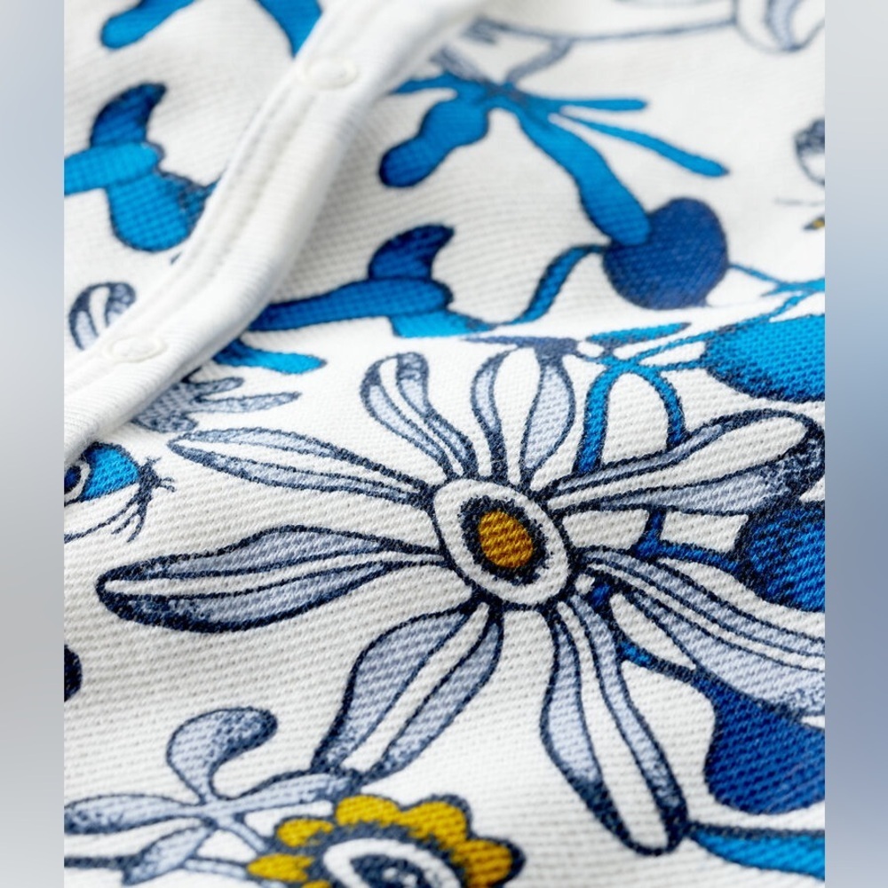 NWT PETIT BATEAU girls printed Floral Baby Romper shortie size 24m - Picture 3 of 3